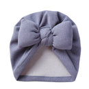 Boutique Faux Cashmere Baby Hat Warm Autumn Winter Beanies Solid Bow Topknot Bonnet Infant Boys Girls Caps New Turban Headwraps