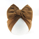 Boutique Faux Cashmere Baby Hat Warm Autumn Winter Beanies Solid Bow Topknot Bonnet Infant Boys Girls Caps New Turban Headwraps