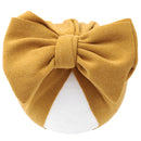 Boutique Faux Cashmere Baby Hat Warm Autumn Winter Beanies Solid Bow Topknot Bonnet Infant Boys Girls Caps New Turban Headwraps