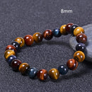 Natural Black Onyx with Tiger eye Stone Beads Bracelets Men Jewelry 2021 New Lovers Obsidian Energy Balance Bracelet Pulseras