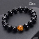 Natural Black Onyx with Tiger eye Stone Beads Bracelets Men Jewelry 2021 New Lovers Obsidian Energy Balance Bracelet Pulseras