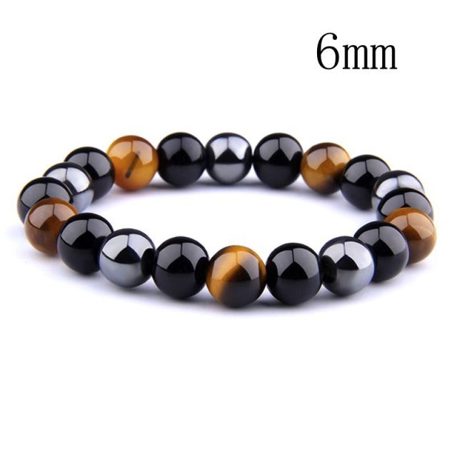 Natural Black Onyx with Tiger eye Stone Beads Bracelets Men Jewelry 2021 New Lovers Obsidian Energy Balance Bracelet Pulseras