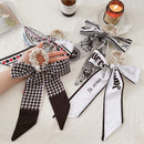 Korea Long Ribbon Pearls Hair Bands Bow Hair Scrunchies For Women Girls Summer Floral Print Pontail Hair Ties Hair Accessories