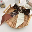 Korea Long Ribbon Pearls Hair Bands Bow Hair Scrunchies For Women Girls Summer Floral Print Pontail Hair Ties Hair Accessories