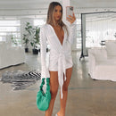 JULISSA MO Fashion Long Sleeve Bandage Satin Mini Dresses Women&