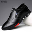 Mode Herren beliebte lässige flache Schuhe Outdoor weiche Sohlen Reise Turnschuhe Vogue Leder Herren Business rutschfeste atmungsaktive Schuhe
