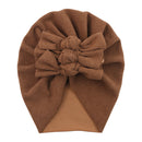 Boutique Faux Cashmere Baby Hat Warm Autumn Winter Beanies Solid Bow Topknot Bonnet Infant Boys Girls Caps New Turban Headwraps