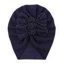Boutique Faux Cashmere Baby Hat Warm Autumn Winter Beanies Solid Bow Topknot Bonnet Infant Boys Girls Caps New Turban Headwraps