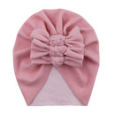 Boutique Faux Cashmere Baby Hat Warm Autumn Winter Beanies Solid Bow Topknot Bonnet Infant Boys Girls Caps New Turban Headwraps