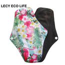 [LECY ECO LIFE] bamboo charcoal fleece inner lady cloth menstrual pads Flamingo printed,Reusable waterproof Mummy pads for Women