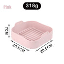 AirFryer Silicone Pot Square  Air Fryers Oven Baking Tray Bread Fried Chicken Pizza Basket Mat Replacemen Grill Pan Accessories