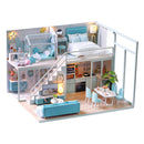 Ensamblar DIY casa de madera casa de muñecas kit casas de muñecas en miniatura de madera casa de muñecas en miniatura juguetes con muebles luces LED regalo