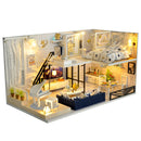 Ensamblar DIY casa de madera casa de muñecas kit casas de muñecas en miniatura de madera casa de muñecas en miniatura juguetes con muebles luces LED regalo