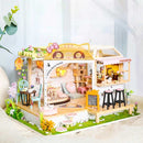 Ensamblar DIY casa de madera casa de muñecas kit casas de muñecas en miniatura de madera casa de muñecas en miniatura juguetes con muebles luces LED regalo