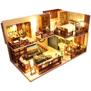 Ensamblar DIY casa de madera casa de muñecas kit casas de muñecas en miniatura de madera casa de muñecas en miniatura juguetes con muebles luces LED regalo