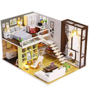 Ensamblar DIY casa de madera casa de muñecas kit casas de muñecas en miniatura de madera casa de muñecas en miniatura juguetes con muebles luces LED regalo