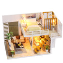 Ensamblar DIY casa de madera casa de muñecas kit casas de muñecas en miniatura de madera casa de muñecas en miniatura juguetes con muebles luces LED regalo