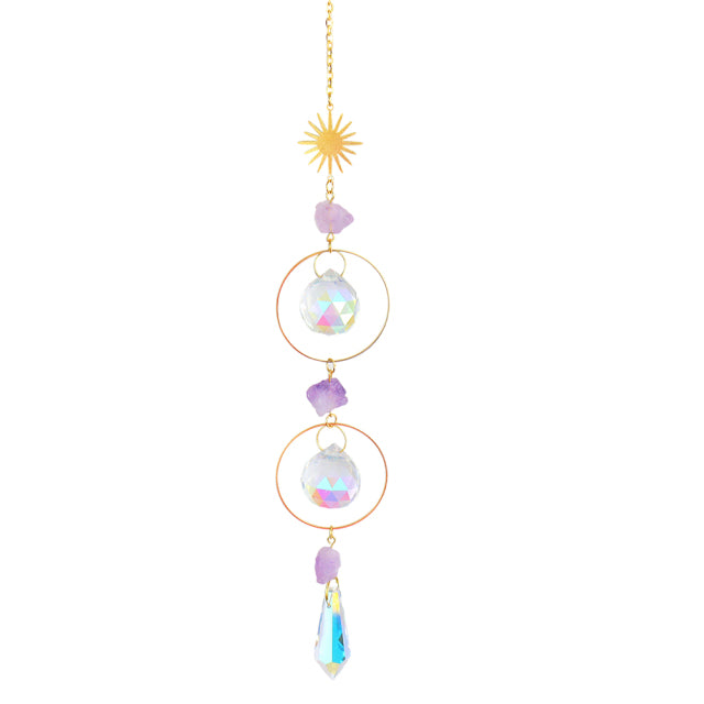 Prism Suncatcher,Hanging Window Crystals,Rainbow Light Catcher,Crystal Sun 50mm Catcher,Summer Gift,Octagon Beads