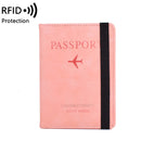 Funda de cuero con banda elástica para pasaporte, bloqueo RFID para tarjetas, porta pasaporte de viaje, BILLETERA, organizador de documentos, funda para hombre y mujer