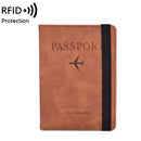 Funda de cuero con banda elástica para pasaporte, bloqueo RFID para tarjetas, porta pasaporte de viaje, BILLETERA, organizador de documentos, funda para hombre y mujer