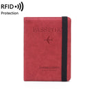 Funda de cuero con banda elástica para pasaporte, bloqueo RFID para tarjetas, porta pasaporte de viaje, BILLETERA, organizador de documentos, funda para hombre y mujer