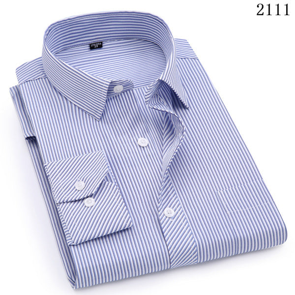 Plus Large Size 8XL 7XL 6XL 5XL 4XL Slim Fit Mens Business Casual Long Sleeved Shirt Classic Striped Male Social Dress Shirts