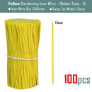 100PCS Oblate Gardening Cable Ties Reusable Iron Wire Twist Tie for Flower Plant Climbing Vines Multifunction Coated Fix Strings