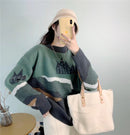 Suéter de Cachemira de retales de leopardo Hirsionsan, jerséis de punto informales holgados para mujer, jersey Retro de punto suave para otoño para mujer