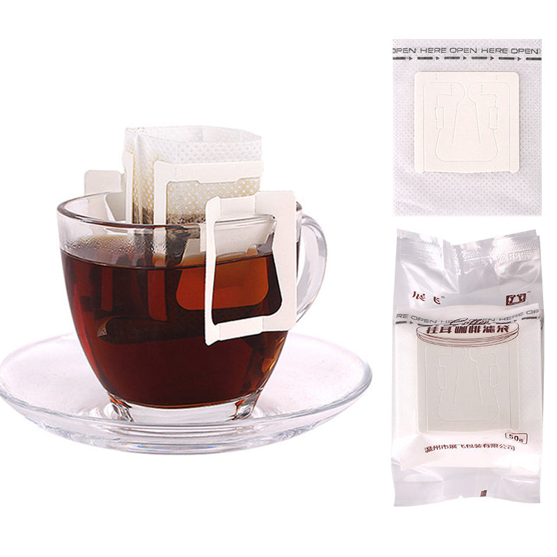 50 uds/25 uds. Bolsas de filtro desechables para taza de café por goteo, herramienta de café y té para viajes de oficina, filtros de café, papel para Dropshipping
