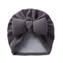 Boutique Faux Cashmere Baby Hat Warm Autumn Winter Beanies Solid Bow Topknot Bonnet Infant Boys Girls Caps New Turban Headwraps