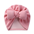 Boutique Faux Cashmere Baby Hat Warm Autumn Winter Beanies Solid Bow Topknot Bonnet Infant Boys Girls Caps New Turban Headwraps
