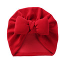 Boutique Faux Cashmere Baby Hat Warm Autumn Winter Beanies Solid Bow Topknot Bonnet Infant Boys Girls Caps New Turban Headwraps