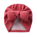 Boutique Faux Cashmere Baby Hat Warm Autumn Winter Beanies Solid Bow Topknot Bonnet Infant Boys Girls Caps New Turban Headwraps
