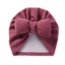 Boutique Faux Cashmere Baby Hat Warm Autumn Winter Beanies Solid Bow Topknot Bonnet Infant Boys Girls Caps New Turban Headwraps