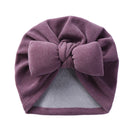 Boutique Faux Cashmere Baby Hat Warm Autumn Winter Beanies Solid Bow Topknot Bonnet Infant Boys Girls Caps New Turban Headwraps