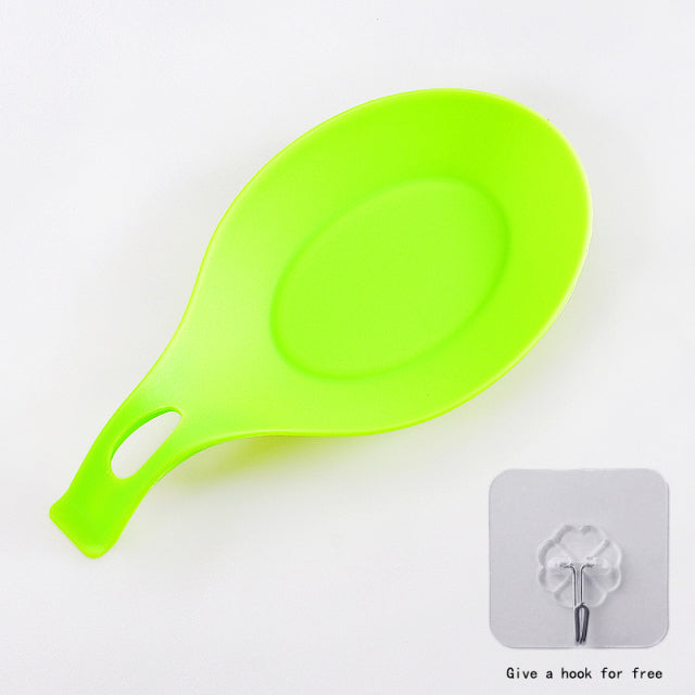 1pcs Non-Slip Insulation Pad Spoon Shelves Silicone Holder Cookware Tray High Temperature Resistant Collapsible Storage Plate