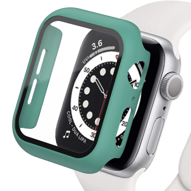 Glas + Abdeckung für Apple Watch Gehäuse 45 mm 41 mm 44 mm 40 mm 42 mm 38 mm iWatch Zubehör Displayschutzfolie Apple Watch Serie 3 4 5 6 SE 7
