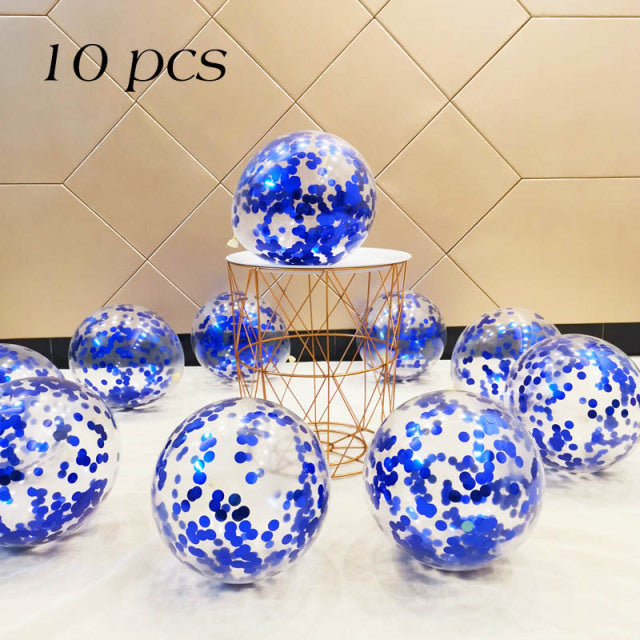 10/20 Star Confetti Balloons Metallic Confetti Latex Transparent Ballon Baby Shower Birthday Party Wedding Decoration Ball Globo