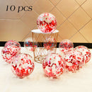 10/20 Star Confetti Balloons Metallic Confetti Latex Transparent Ballon Baby Shower Birthday Party Wedding Decoration Ball Globo