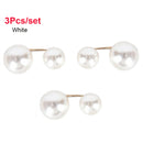 3Pcs/Set Double Pearl Brooch Pins Anti-fade Exquisite Elegant Brooches for Women Sweater Coat Summer Dress Decoration