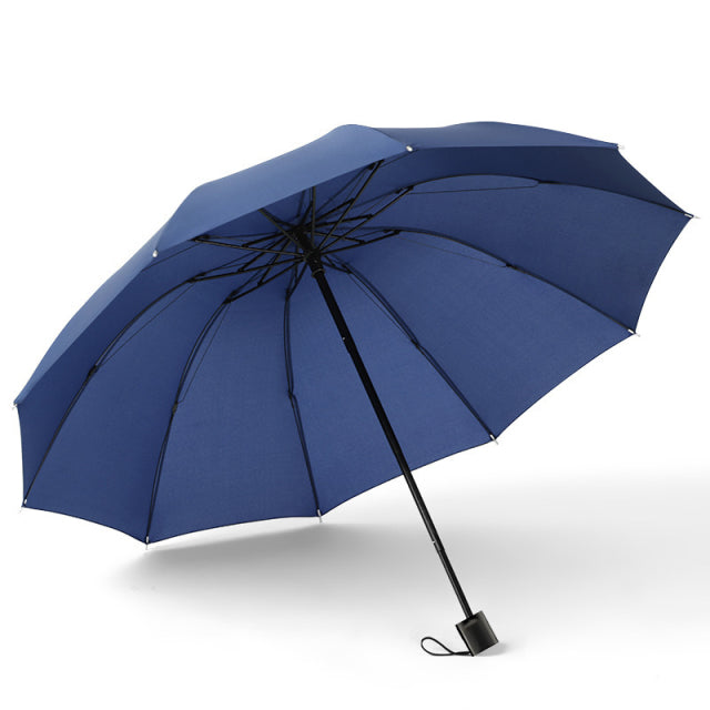 Paraguas Xiaomi LED automático a prueba de viento con rayas reflectantes, paraguas de luz inversa, tres paraguas plegables invertidos de 10 varillas