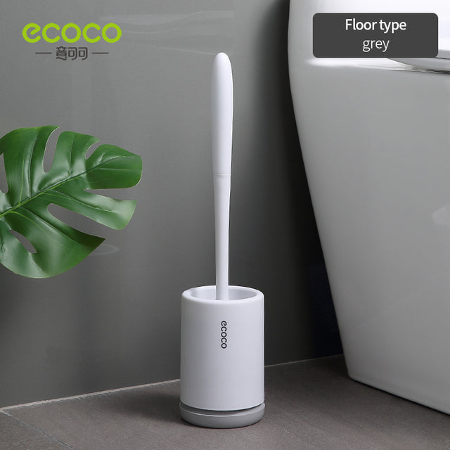 ECOCO Silicone Head Toilet Brush Quick Draining Clean Tool Wall-Mount Or Floor-Standing Cleaning Brush Bathroom Accessories