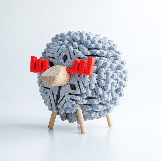 Neue Schafform Anti-Rutsch-Untersetzer Untersetzer Isolierte runde Filz-Tassenmatten Japan-Stil Kreatives Heimbüro-Dekor Kunsthandwerk-Geschenk