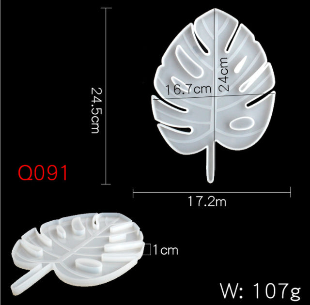 Moldes de silicona de hoja de arce de palma para posavasos de epoxi UV DIY, molde de resina, herramientas de fabricación de joyas