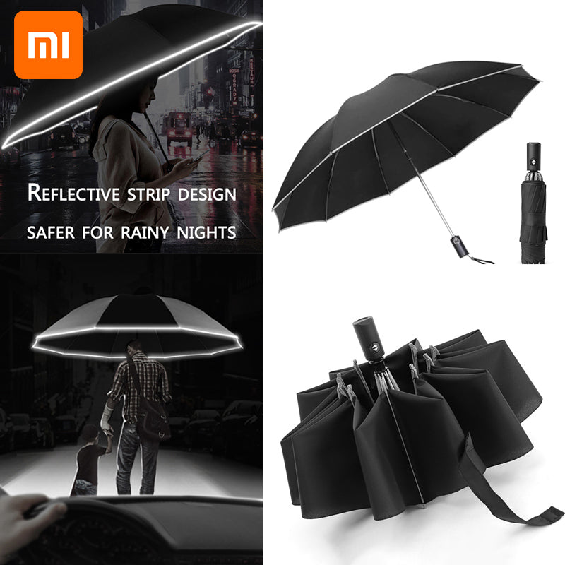 Xiaomi 2021 moda portátil UV plegable automático paraguas lluvia resistente al viento viaje sol paraguas inverso paraguas