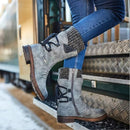 Botas de invierno a media pantorrilla para Mujer, Zapatos de invierno aterciopelados, Botas de nieve a la moda para Mujer, Zapatos hasta el muslo, Botas cálidas de gamuza, Zapatos De Mujer