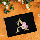 Bolsas de maquillaje para dama de honor, estuche de cosméticos con estampado de alfabeto Floral, neceser de maquillaje para fiesta nupcial, bolso de mano para mujer, regalos de boda