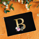 Bolsas de maquillaje para dama de honor, estuche de cosméticos con estampado de alfabeto Floral, neceser de maquillaje para fiesta nupcial, bolso de mano para mujer, regalos de boda