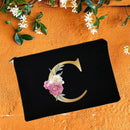 Bolsas de maquillaje para dama de honor, estuche de cosméticos con estampado de alfabeto Floral, neceser de maquillaje para fiesta nupcial, bolso de mano para mujer, regalos de boda