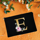 Bolsas de maquillaje para dama de honor, estuche de cosméticos con estampado de alfabeto Floral, neceser de maquillaje para fiesta nupcial, bolso de mano para mujer, regalos de boda
